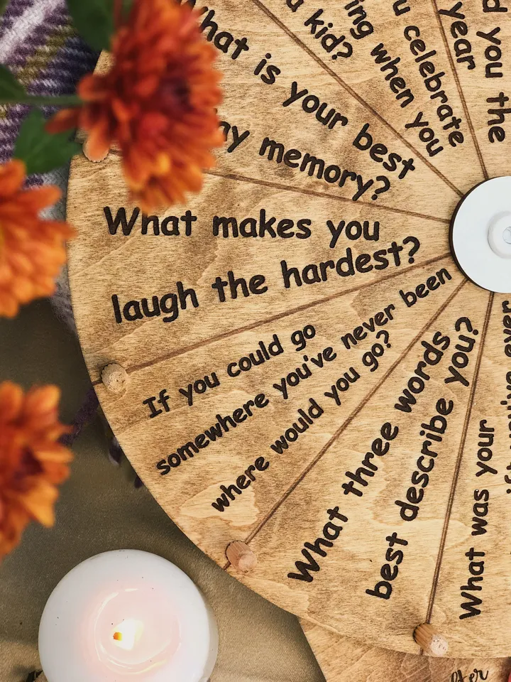 Thanksgiving Family & Party Game, Spin the Wheel Game with Questions or Tasks, Personalized Gift