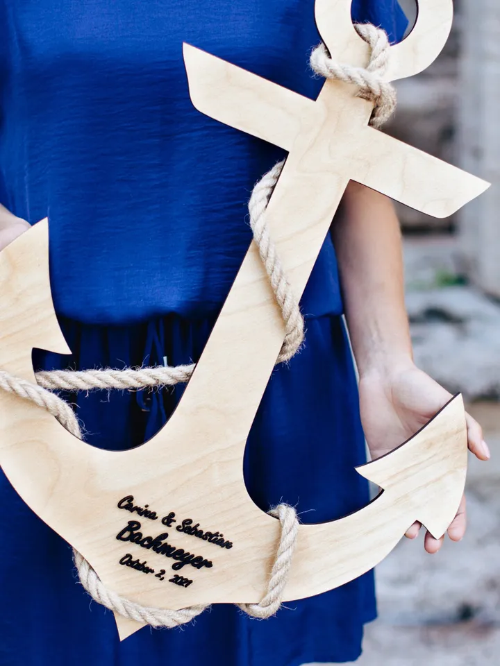 Nautical Wedding Guest Book Alternative, Custom Name Wedding Sign, Beach, Seaside, Tropical Wedding Decor