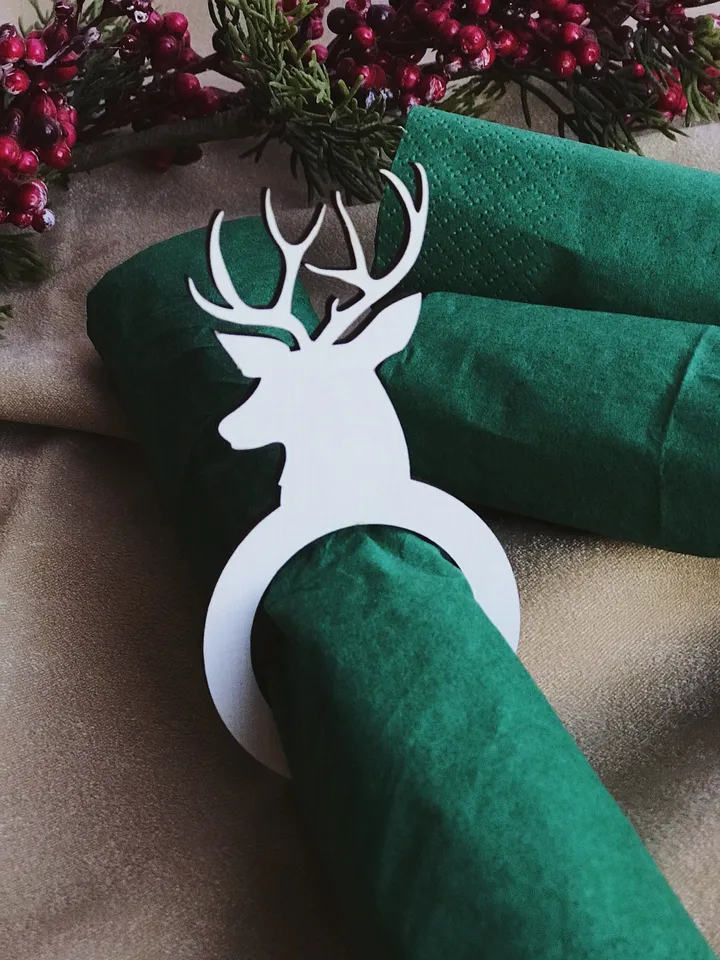 Winter Woodland Wedding Table Decor, Set of 20 Napkin Rings, Custom Favors for Guests, Place Setting Cards