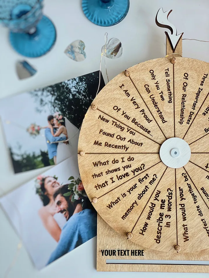 Wedding Reception Game, Dry Erase Spinning Wheel, Fun Activity for Guests, Game for Couples, Family and Friends