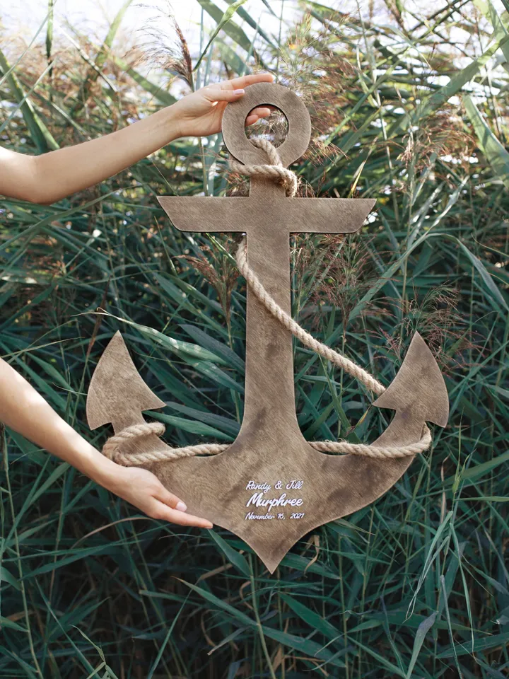 Nautical Wedding Guest Book Alternative, Custom Name Wedding Sign, Beach, Seaside, Tropical Wedding Decor