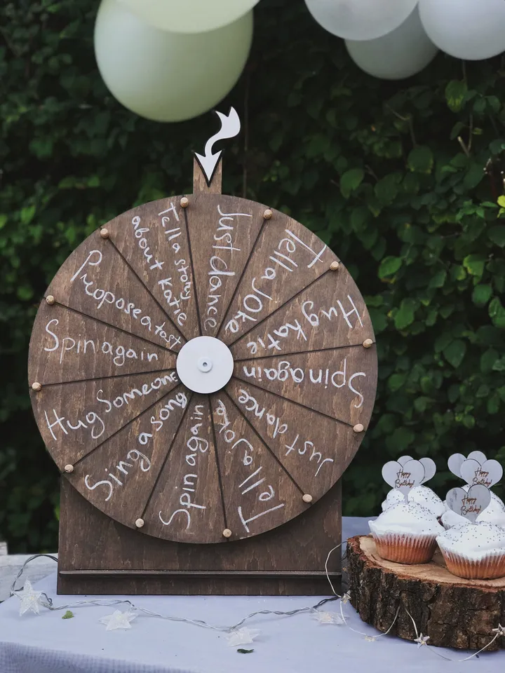 Bridal Shower Game, Spinning Wheel Game with Funny Tasks or Questions, Wedding Reception Game, Prize Wheel