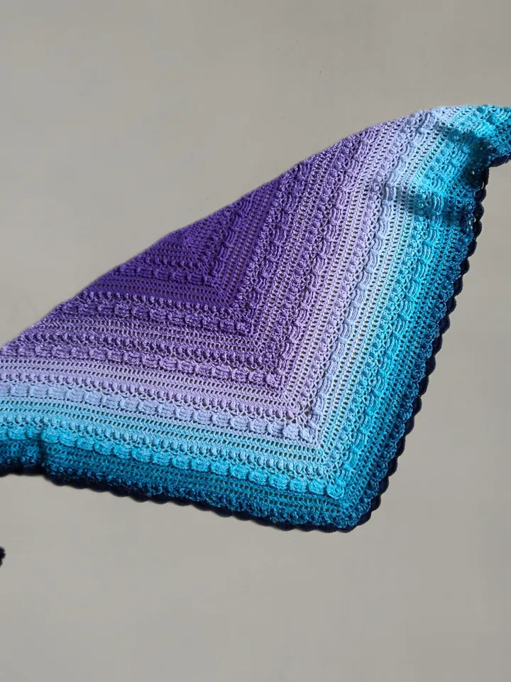 Handmade shawl, gradient knitted shawl