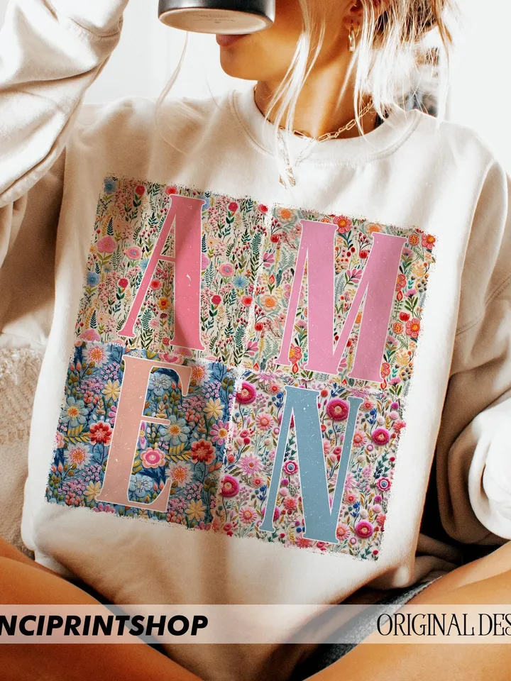Amen Floral Christian Easter Jesus png, Easter png, Amen png, Easter Sublimation, Easter Christian png, Floral spring png, Christian png