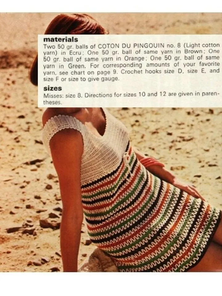 Crochet Dress Pattern , women summer dress, Vintage 70s Wedding dress Bohemian Clothing-INSTANT DOWNLOAD