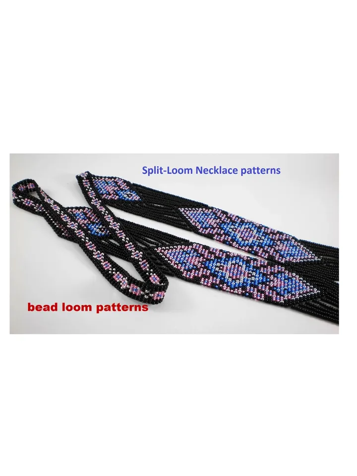 Bead loom patterns, Gerdan-Split-Loom Necklace, Beaded Sautoirs, Beading Loom only Pattern, Instant Download, PDF