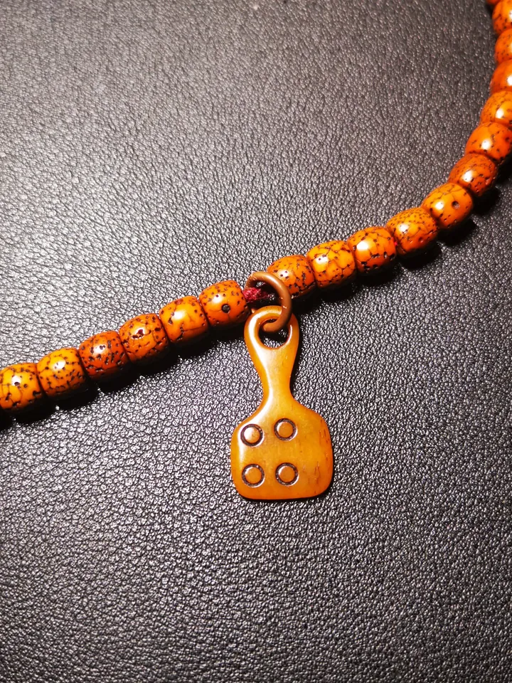 Yak Bone Carved Mantra Dot Mala Pendant,Bead Counter Clip, Prayer Bead Accessories,Gandhanra Tibetan Amulet