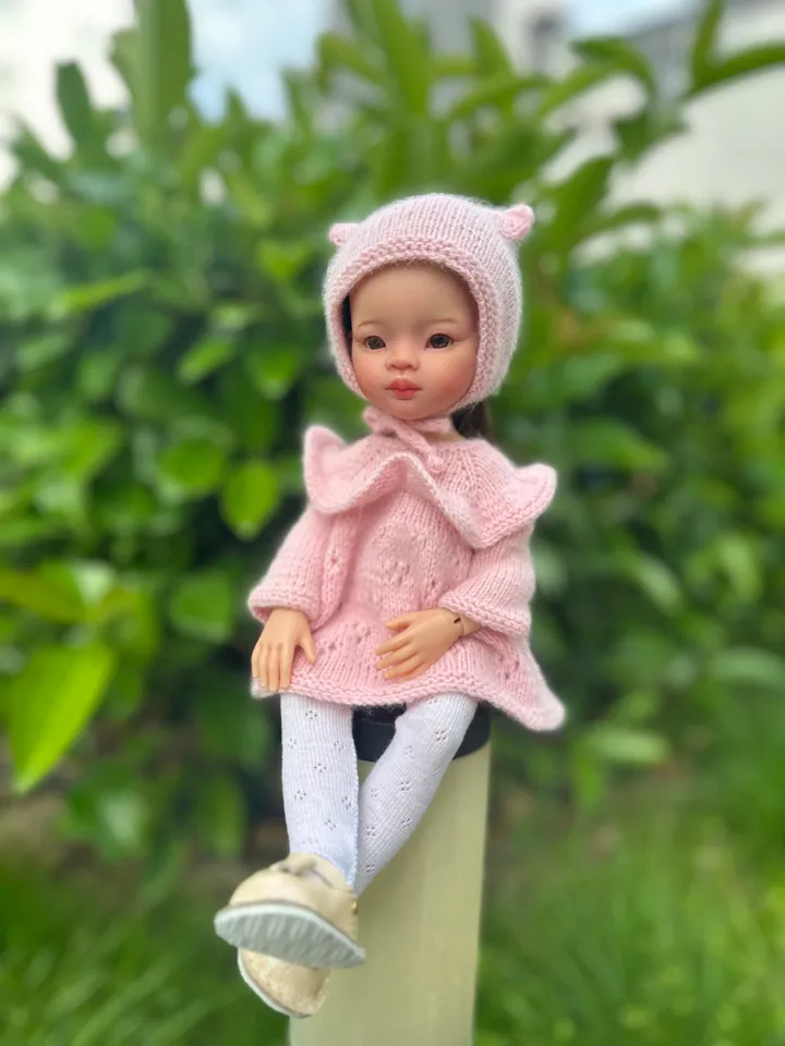 Paola Reina Doll 4 ITEMS Set: Exclusive Handmade Outfit - Dress, Tights, Shoes, Kitty-hat