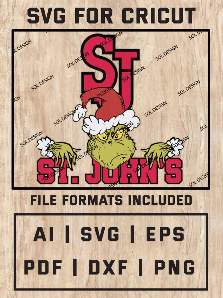 Grinch St. John's Red Storm SVG, NCAA SVG Design, NCAA St. John's Red Storm SVG, NCAA Red Storm Cricut, Christmas Svg, Grinch svg, Digital Download