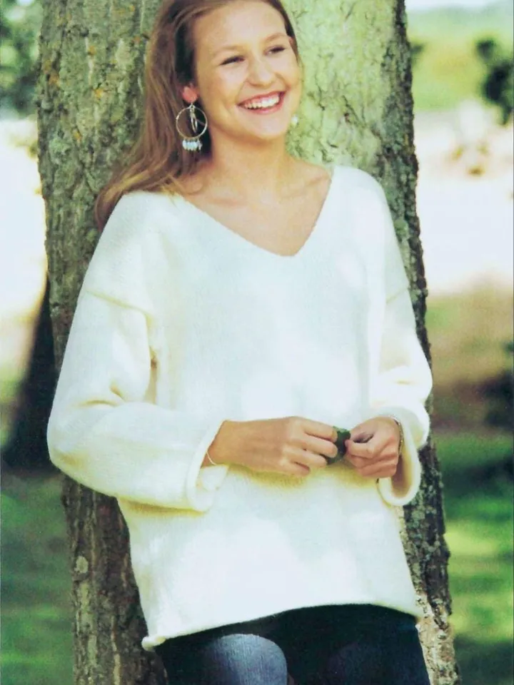 Sweater knitting pattern women classic jumper pullover knitting pattern pdf instant download