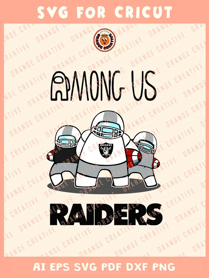 Las Vegas Raiders x Among Us Svg, NFL Las Vegas Raiders Team Svg, NFL Football SVG for cricut, Raiders Team Gift For Girls, Svg Files for Cricut, Png, Dxf, Digital Download