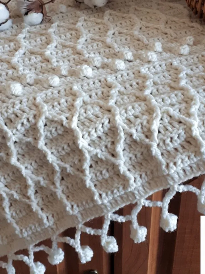 CROCHET PATTERN Cozy crochet blanket pattern pdf DIY Crochet Blanket Christening Shawl Pattern pdf Chrochet Pattern Baby blanket Pattern