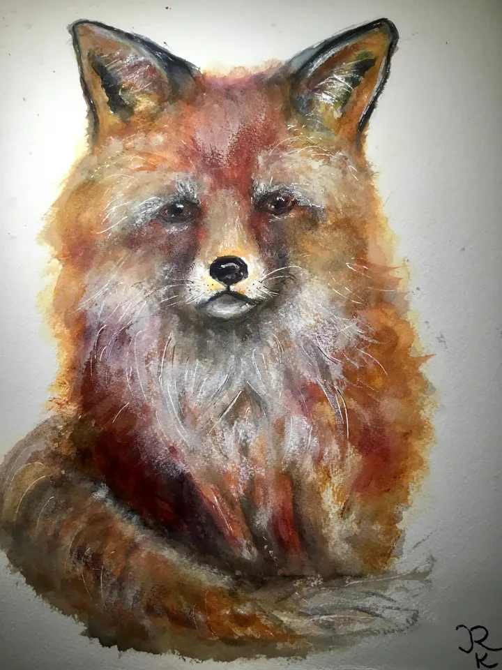 Fox original watercolor painting,watercolor animals painting,kids room wall art,fox painting,children room animals decoration, fox art gifts