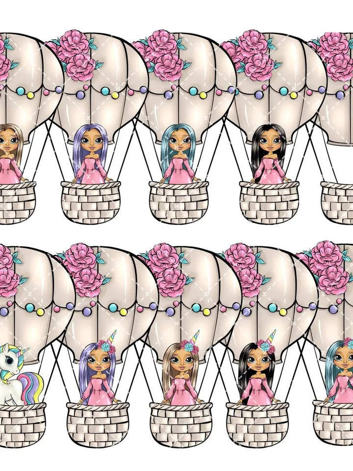 Excellent Unicorn Girl Clipart, Unicorn Doll Clipart, Cute Girl Clipart, Various Hair Color Girls, Cute Planner Stickers, Unicorn PNG Planner