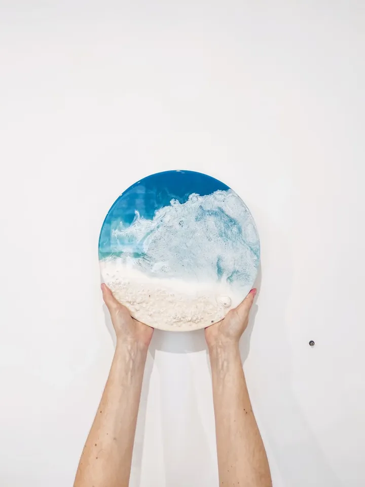 Ocean scene resin art – Beach house wall decor – Mothers day gift for mom