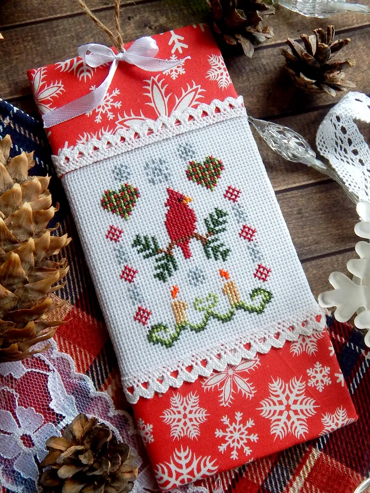 Christmas Cardinal cross stitch pattern