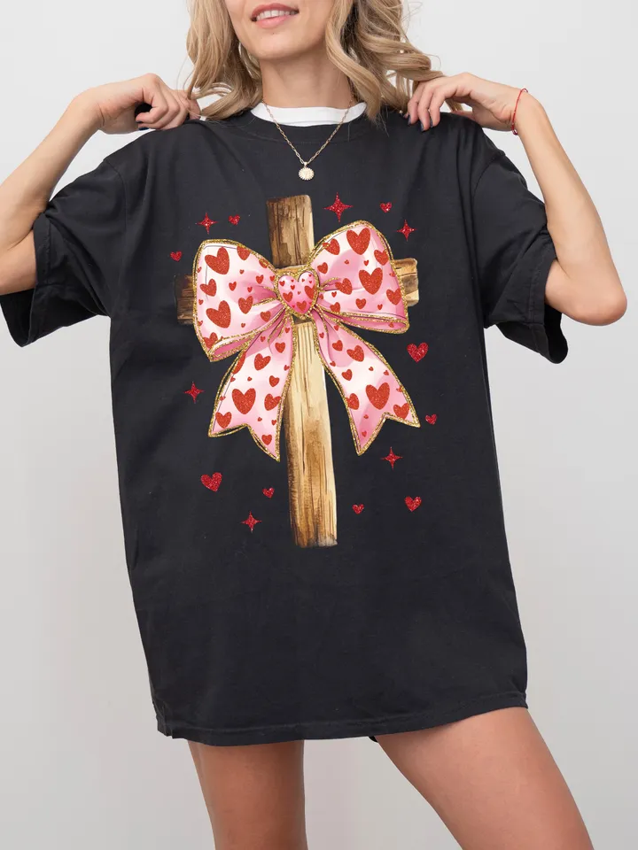Jesus is my Valentine PNG, Christian Valentine Png, Valentine Coquette Bow Png, Bible Verse Png, Love Like Jesus Png, Cross, Faith, Jesus