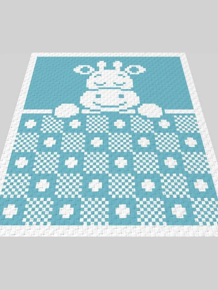 Crochet C2C Sleeping Giraffe graphgan blanket pattern