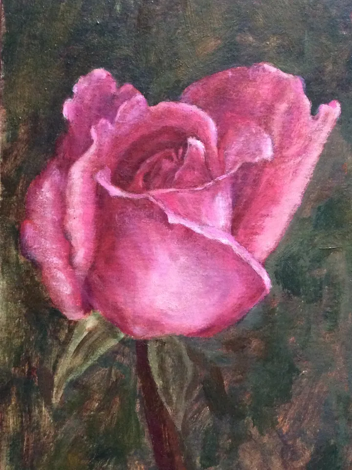 "Rose" oil small painting flower stilllife original wall art picture artwork floral