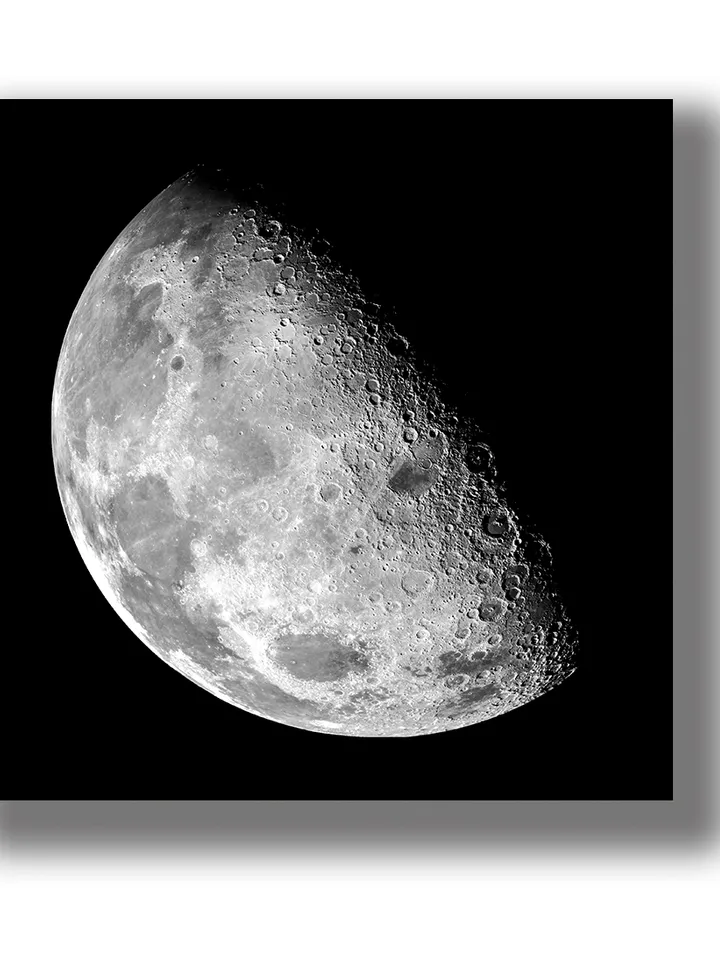 Vintage photograph of the Moon. Beautiful scientific poster.