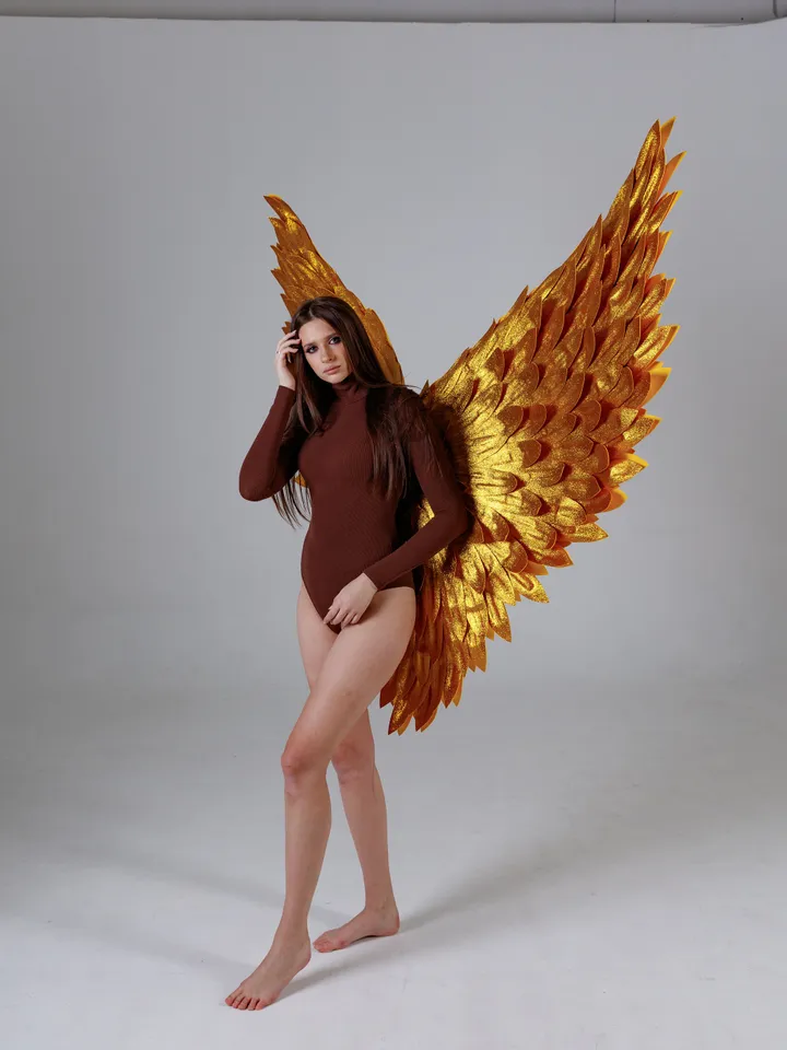 gold wings, angel wings, wedding wings, gold glitter wings, glitter wings, costume wings