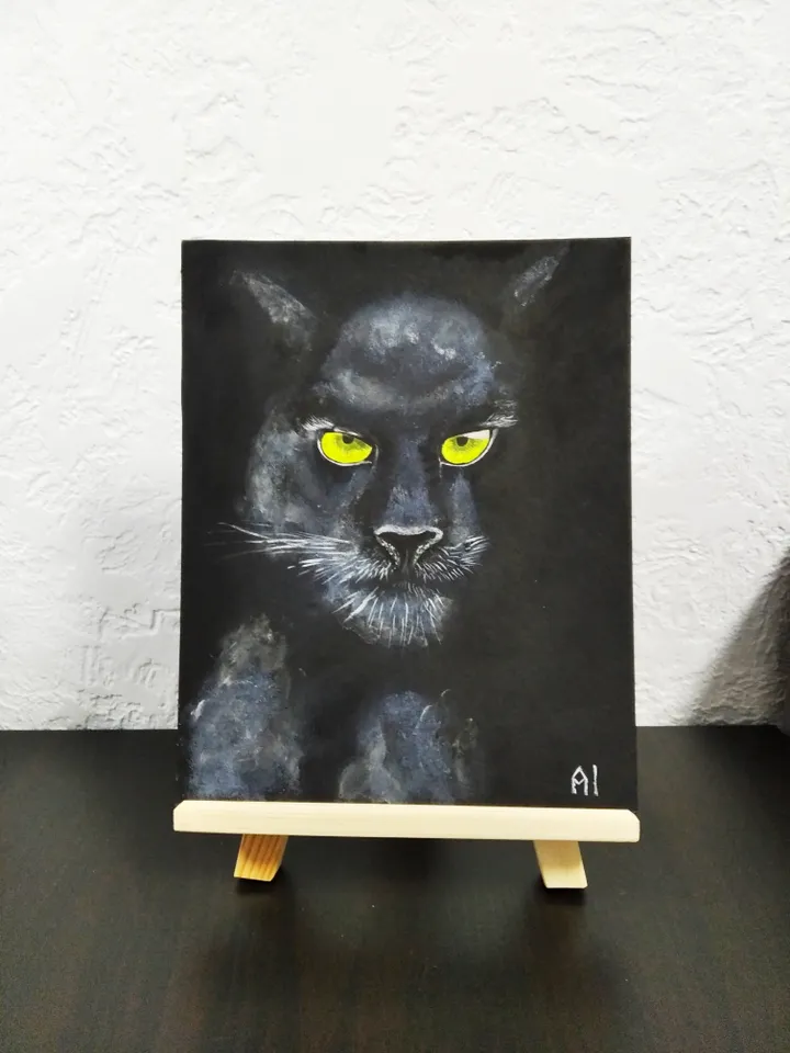 Acrylic painting of the Panther Puma
