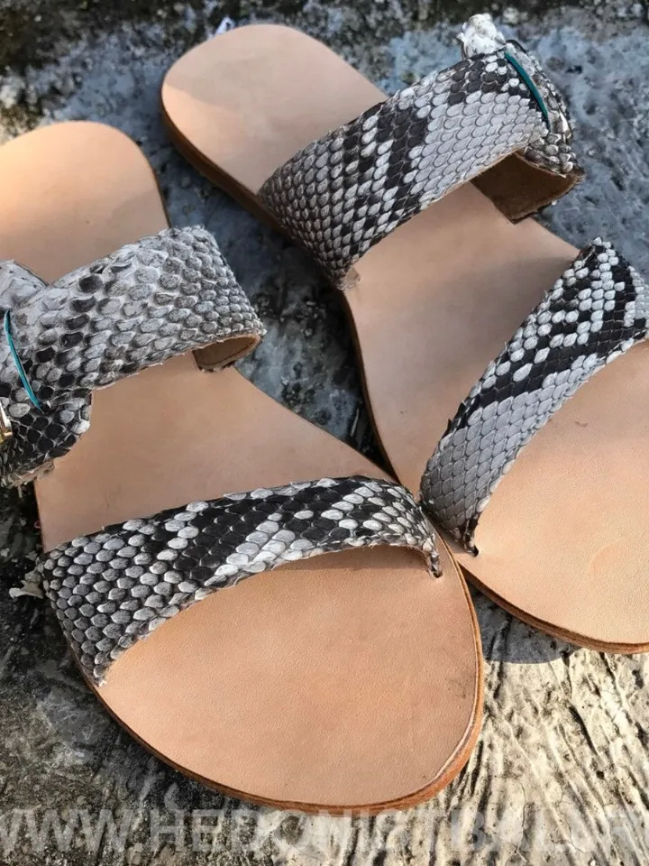 Python skin sandal | Women summer sandals | leather flops | genuine python skin shoes | summer shoes | flat woman shoes | designer sandal