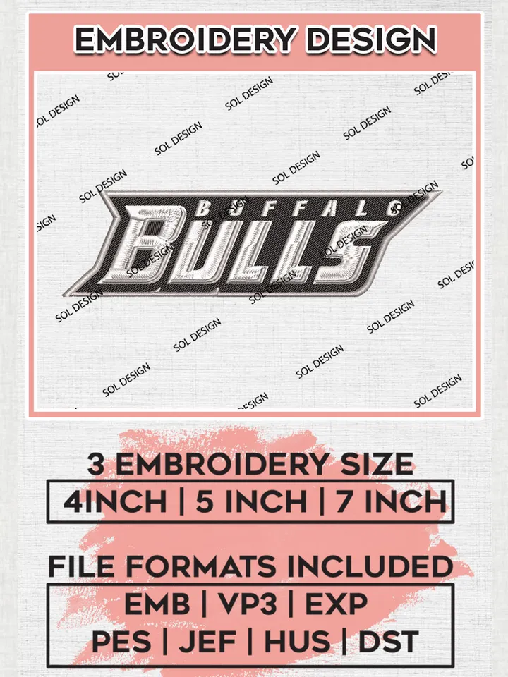 Buffalo Bulls NCAA Team Writing Logo embroidery designs, NCAA Buffalo Bulls Logo Machine embroidery designs, NCAA Team Logo embroidery designs, NCAA Game Day Machine embroidery designs, Digital Download