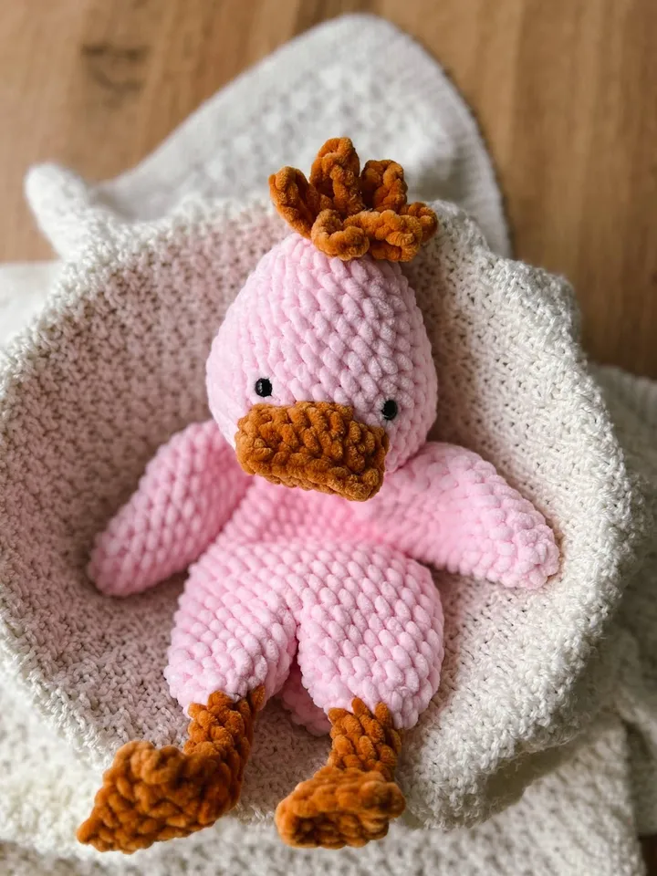 Crochet duck snuggler pattern Cute crochet lovey pattern for kids Crochet duck cuddler pattern, no-sew pattern