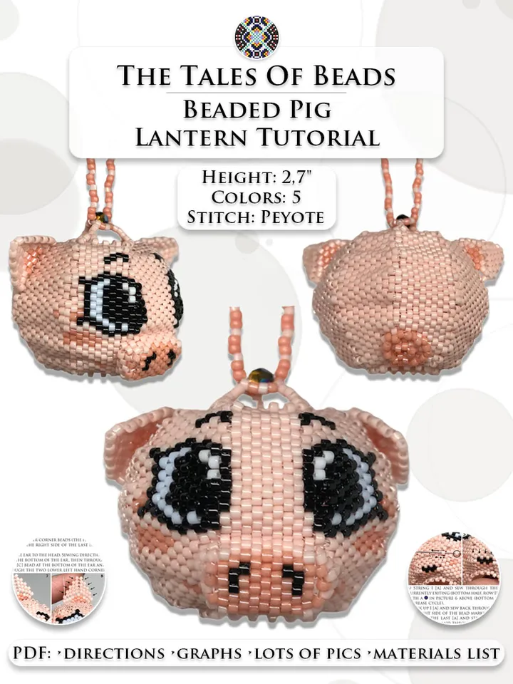 Beaded Animals Tutorials: Pig Beading Pattern