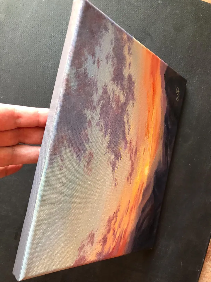 Sunset Oil Painting Original Art Sunrise Painting Landscape