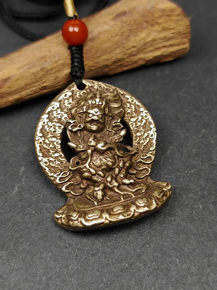 Gandhanra Antique Tibetan Buddhism Amulet Pendant,Panjaranata Mahakala,80 Years Old