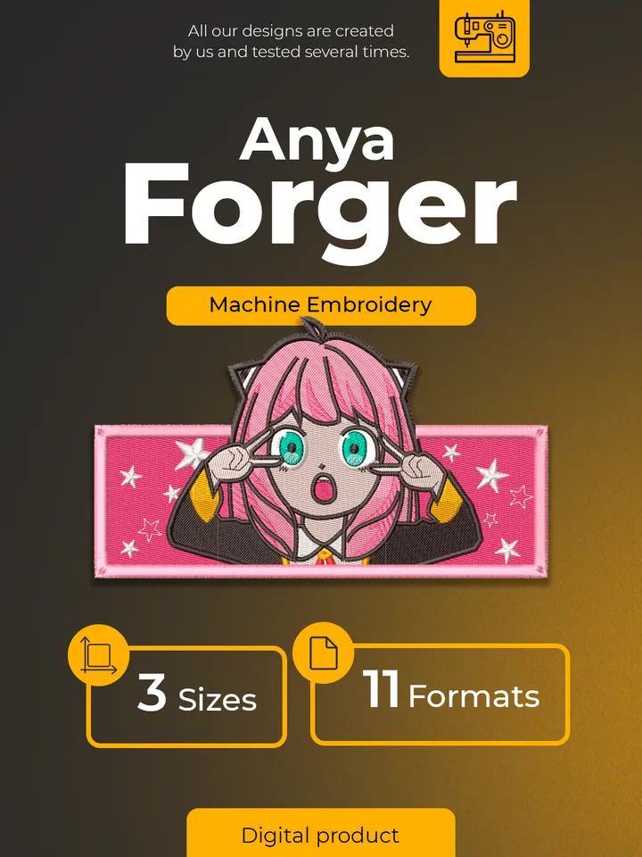 Anya Forger Embroidery Design / Spy X Family Anime Embroidery Design/ Machine Embroidery Pattern