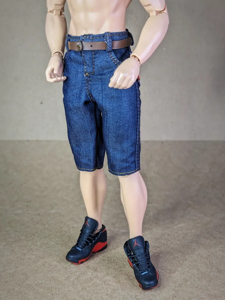Classic denim shorts for 1/6 scale fashion male doll (Muscular Body or FR Homme, Poppy Parker)