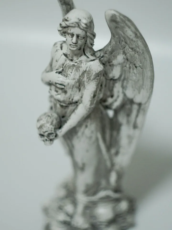 Angel Statue with Skulls and Wings | Angel Statues for Cemetery | Gothic Angel | Scary Statue