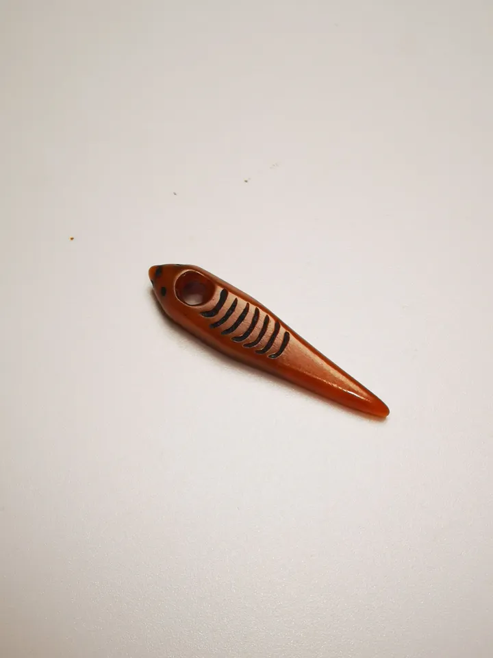Gandhanra Tibetan Bone Carved Amulet Kila(Dorje Phurba), Hand-Carved Bead Counter Click Pendant for Mala,Prayer Beads