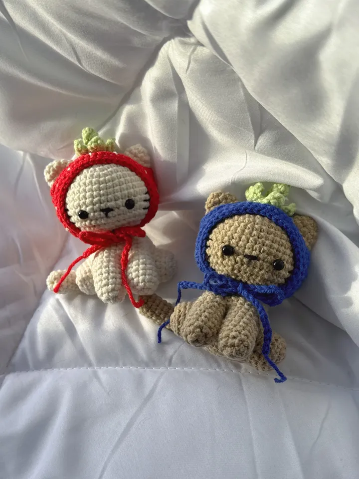 Crochet pattern kitty in the hat, crochet cat amigurumi, animals crochet pattern, PDF file US terms