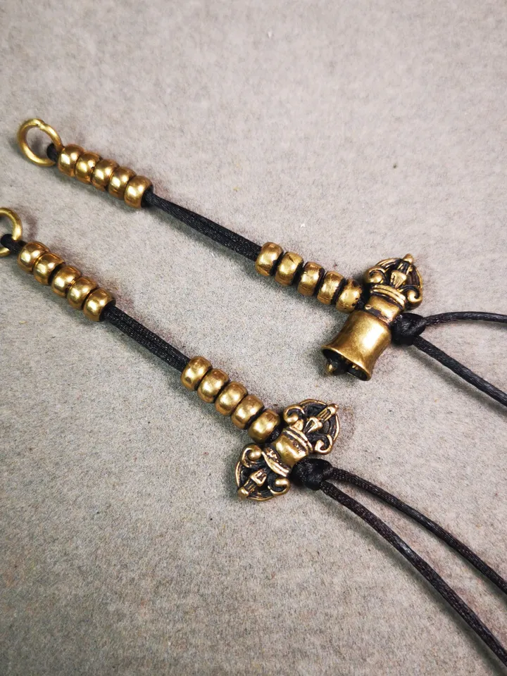 Gandhanra Handmade Tibetan Buddhist Mala Counters,Prayer Bead Counters,with Dorje and Vajra Pendant,Made of Brass