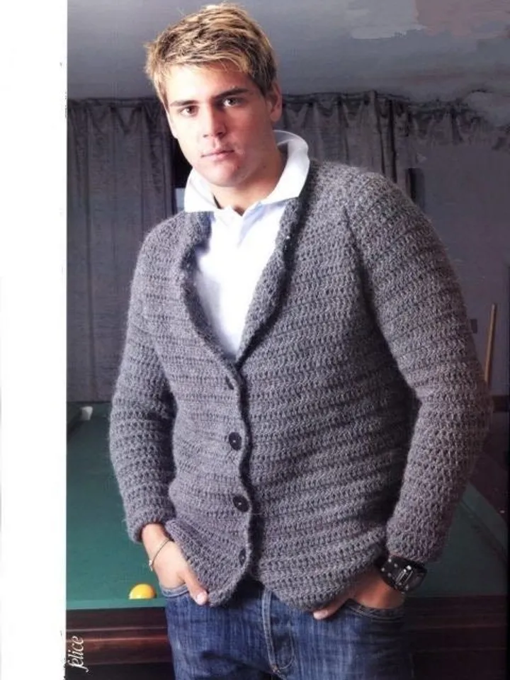 Crochet men, men cardigan crochet, easy cardigan pattern, jacket crochet men, easy crochet pattern