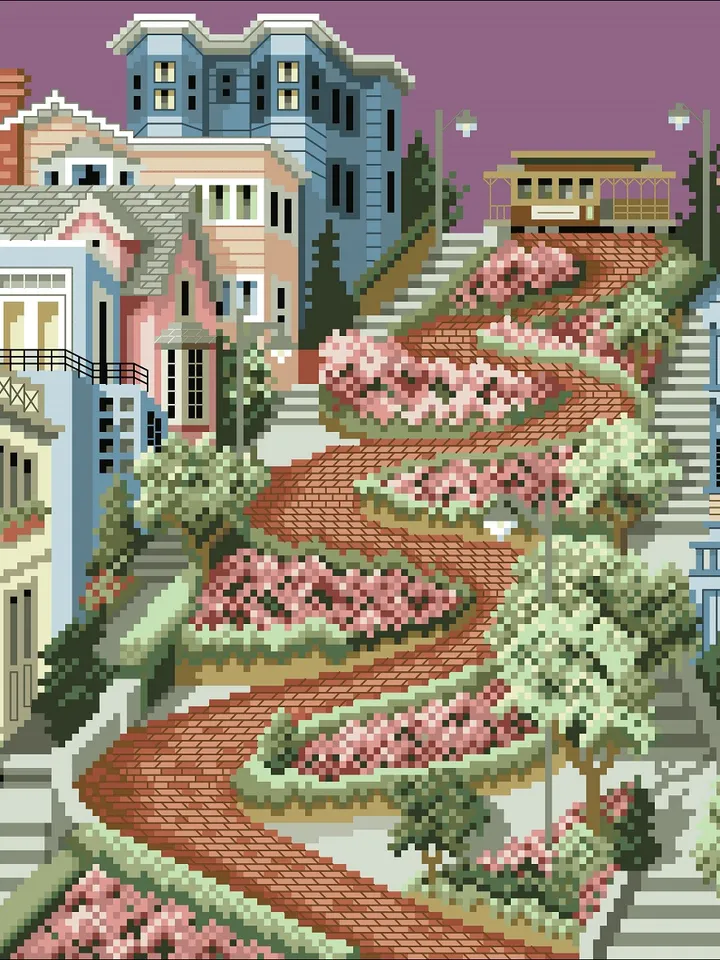 Vintage Cross Stitch Pattern Victorian House Counted Digital Download PDF
