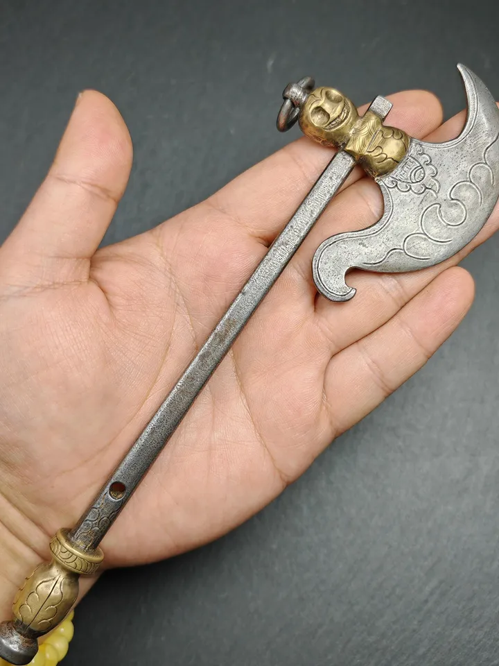 Gandhanra Antique Tibetan Large Kartika Knife of the Dakinis | Trantic Buddhism Ritual Implement for Dharma Practitioners