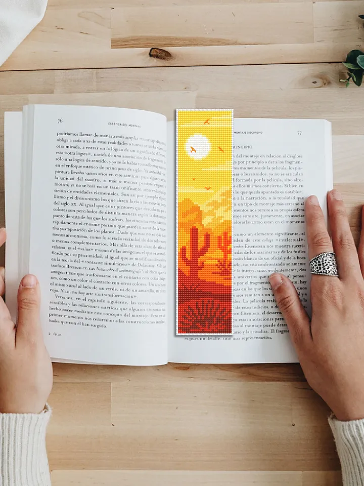 Bookmark nature cross stitch pattern digital PDF Handmade bookmark landscape embroidery beginners Instant download Gift for book lover #B15