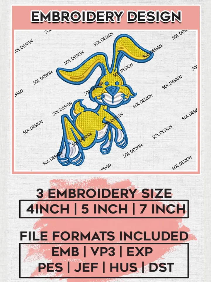 South Dakota State Jackrabbits Team Funny Mascot Logo Machine Embroidery Design, NCAA South Dakota State Jackrabbits Team Design Design files, NCAA Team Embroidery Designs, NCAA Machine Embroidery Designs, Digital Download