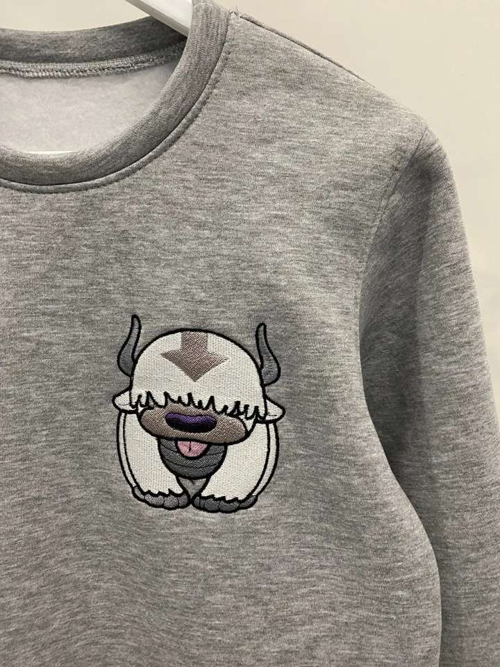 Anime Sky Bison Embroidered Animal Hoodie Manga Crewneck Sweatshirt Birthday Friend Gift T-shirt