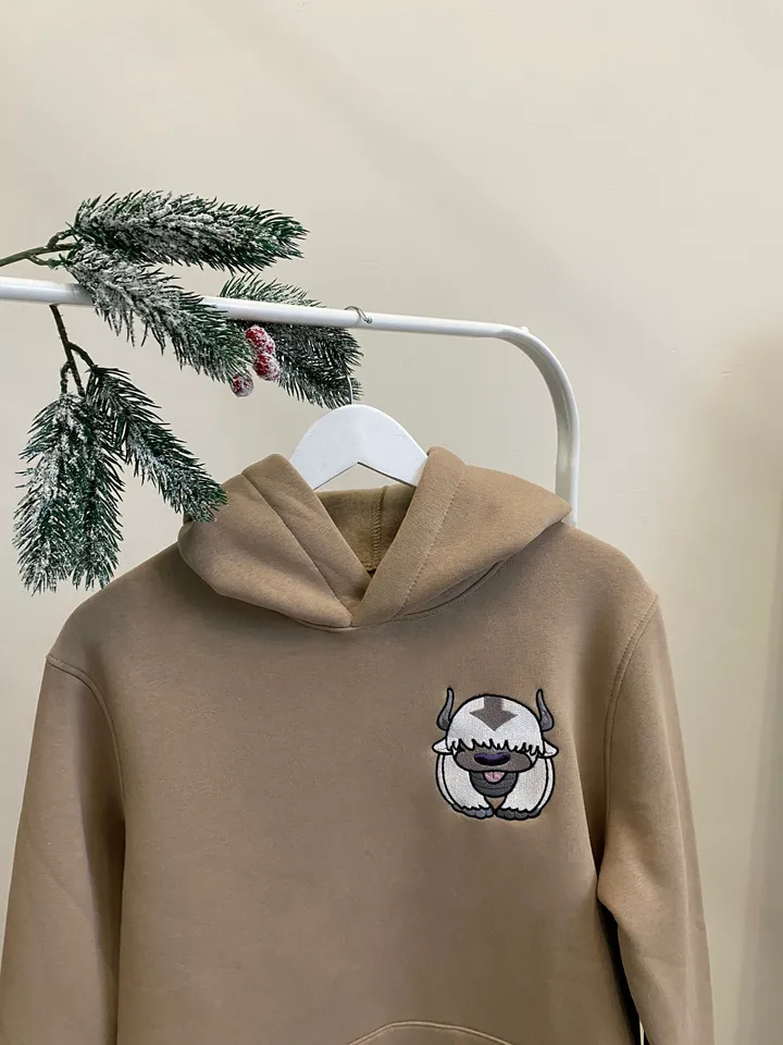 Anime Sky Bison Embroidered Animal Hoodie Manga Crewneck Sweatshirt Birthday Friend Gift T-shirt