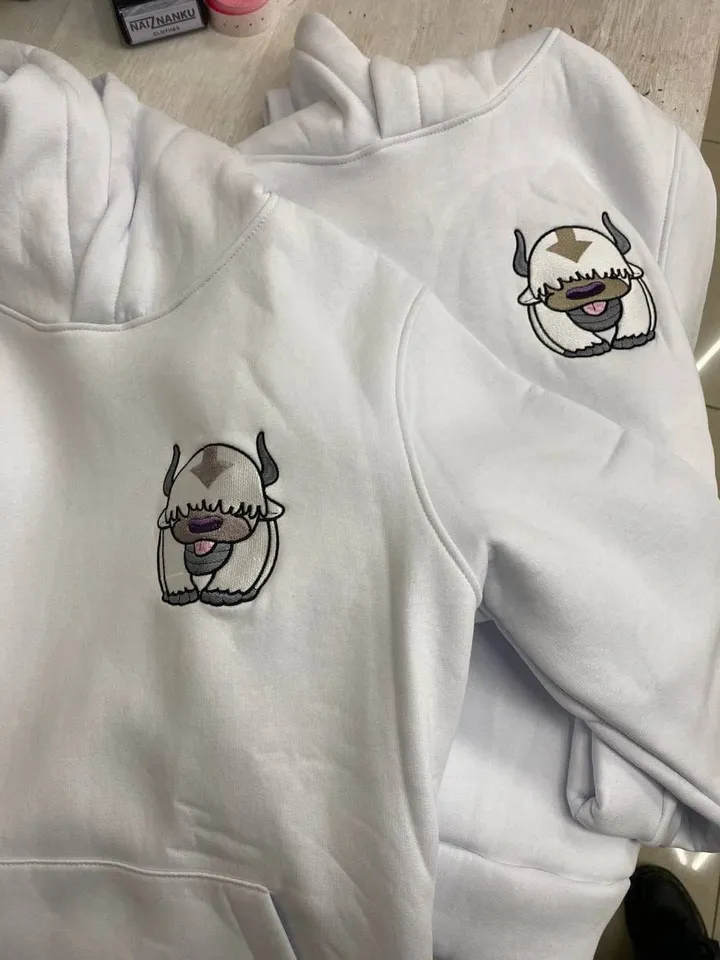Anime Sky Bison Embroidered Animal Hoodie Manga Crewneck Sweatshirt Birthday Friend Gift T-shirt