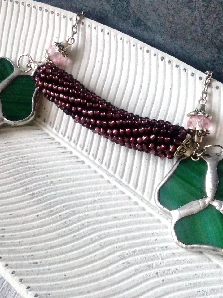 Shamrock necklace, st patricksday, Clover leaf, trefoil, St Patricks clover, Green trefoil, Irish necklace, st patrick