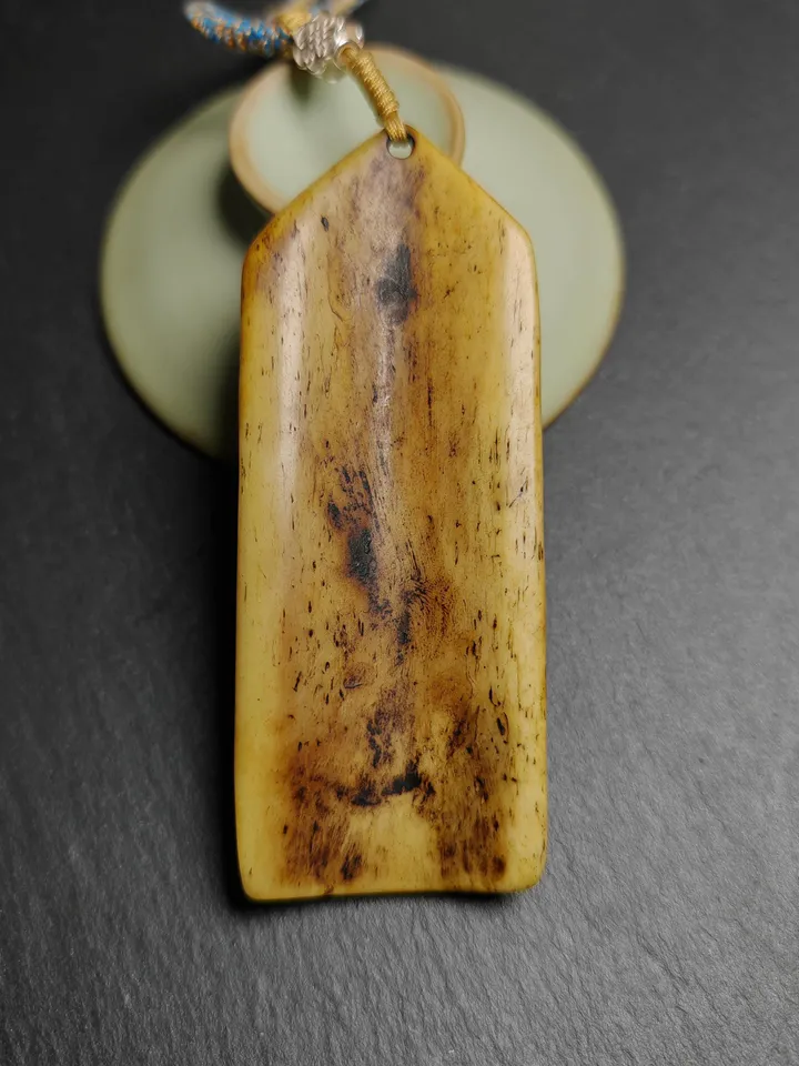 Gandhanra Vintage Yak Bone Carved Troma Nagmo Amulet - Tibetan Buddhist Black Dakini Female Deity Pendant