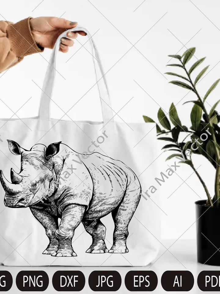 Rhino Svg, Rhino Clipart, Rhino detailed, Rhino Head, Rhino Cut Files , Rhino Silhouette, Animals Silhouette