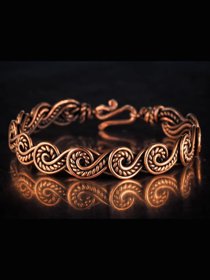 Wire wrapped copper bracelet for woman Antique style copper jewelry WireWrapArt